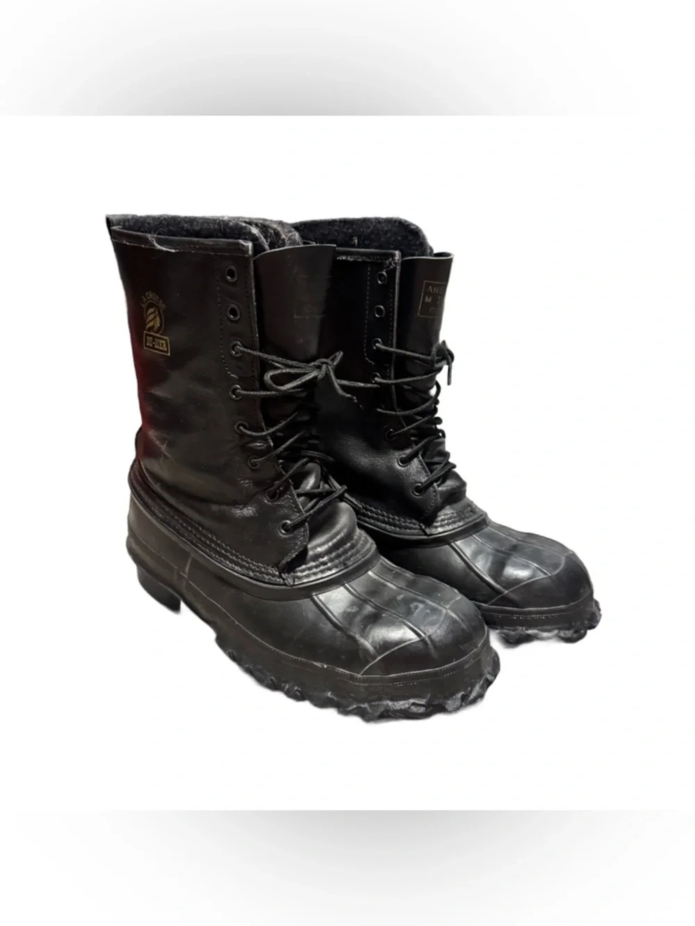 LaCrosse De Icer Boots Black Leather Steel Toe Duck Lace Up Insulated Size 10